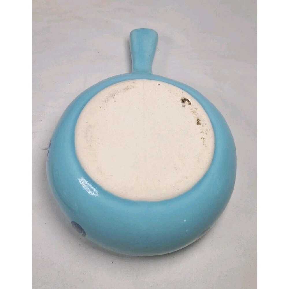 Vintage (4) Cronin BLUE TULIP Small Soup Sauce Pots WITH Lids & Handles - Picture 5 of 11
